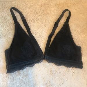 Victoria’s Secret Black Lace Front Closure Bra